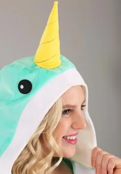 Fun Costumes Narwhal Onesie Costume For Adults -Sea Creature Costumes Sales adult narwhal onesie costume alt 3