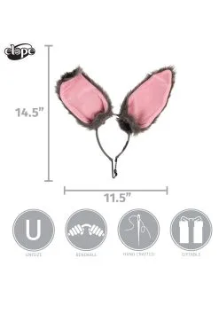 Elope Bendy Gray Bunny Ears Headband -Sea Creature Costumes Sales bendy bunny ears headband gray alt 6 update