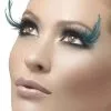 Smiffys Black And Teal Feather Eyelashes With Glue