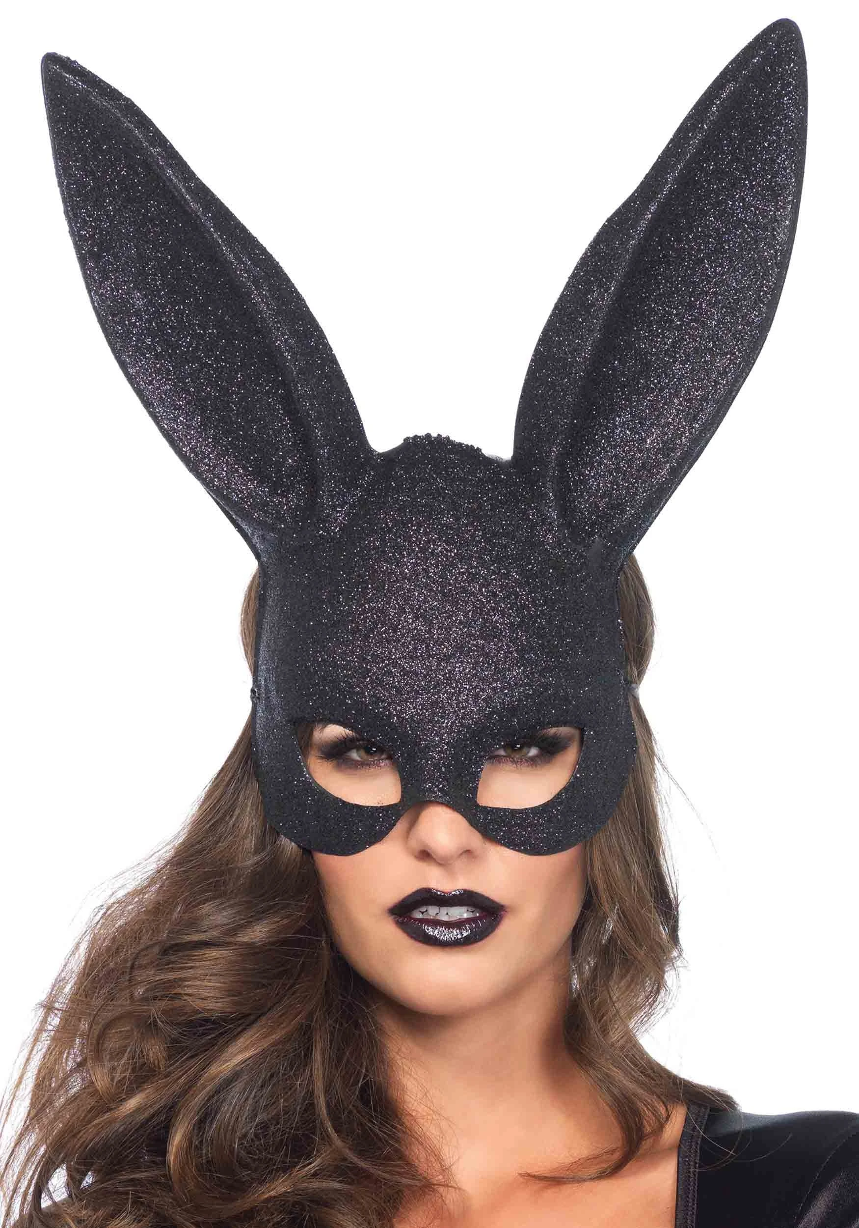 LEG AVENUE Black Glitter Bunny Mask 1 LEG AVENUE Black Glitter Bunny Mask
