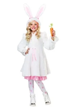 Fun Costumes Fuzzy White Rabbit Girls Costume