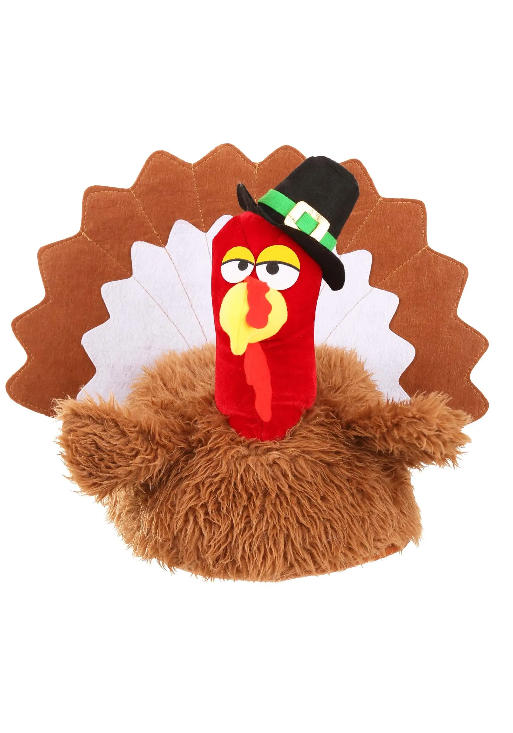 Elope Gobbler Plush Costume Hat For Adults 4 Elope Gobbler Plush Costume Hat For Adults - Image 4