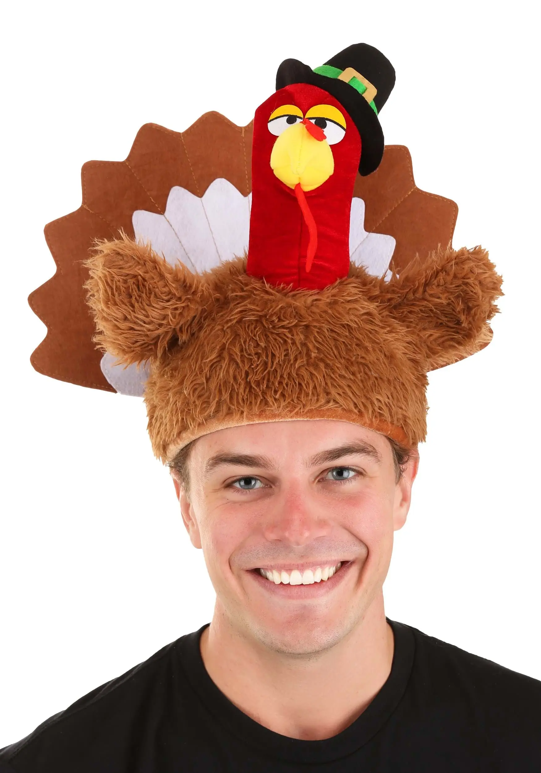 Elope Gobbler Plush Costume Hat For Adults 1 Elope Gobbler Plush Costume Hat For Adults
