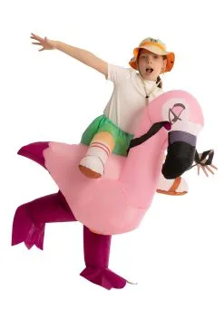 Joyin Inflatable Flamingo Ride-On Costume For Kids -Sea Creature Costumes Sales inflatable kids flamingo ride on costume alt 2