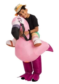 Joyin Inflatable Flamingo Ride-On Costume For Kids -Sea Creature Costumes Sales inflatable kids flamingo ride on costume alt 4