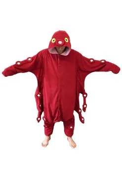 Sazac Adult Red Octopus Kigurumi Costume