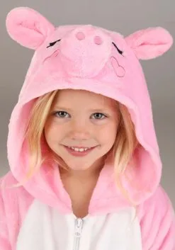 Orchid Bloom Pink Pig Onesie For Toddler And Kids -Sea Creature Costumes Sales toddler and kids pink pig onesie alt 2