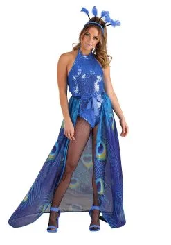 Armada Proud Peacock Costume For Women -Sea Creature Costumes Sales womens proud peacock costume alt 5